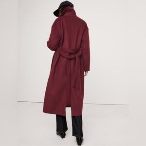 NWT! Banana Republic CHERRY RED Oversize Wool-Cashmere Wrap Coat - Multiple